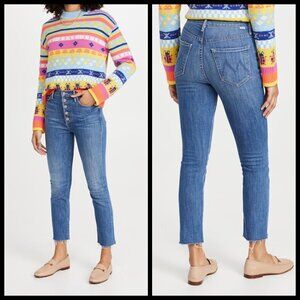 💕MOTHER💕 The Pixie Dazzler Ankle Fray Jeans ~ Beginner's Luck 32 NWOT